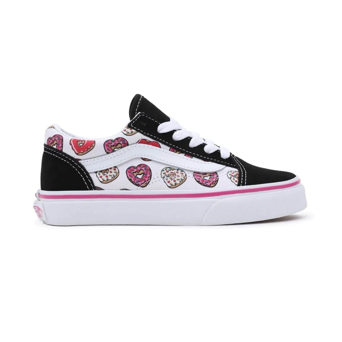 Vans Kid's Donut Heart Old Skool Sneakers (Size 11) - Black/Pink