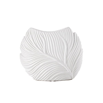 Urban Trends Collection Oval Ceramic Vase - White
