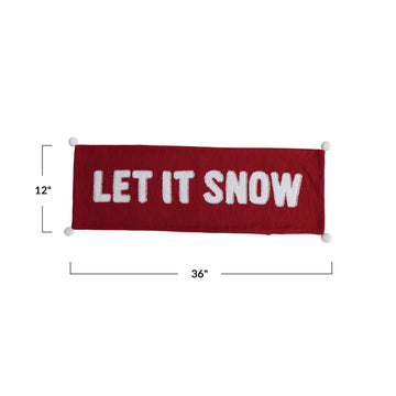 Creative Co-op Lumbar Pillow with "Merry" - Red/White