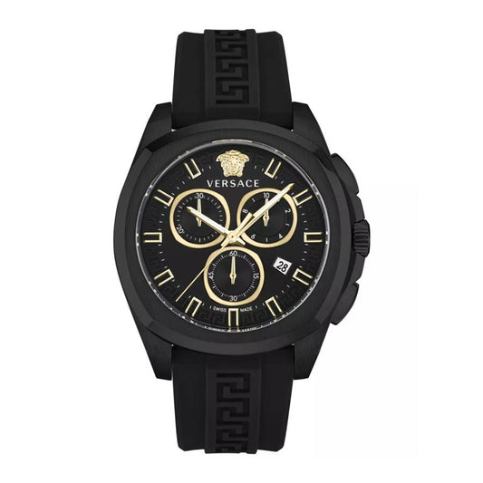 Versace Geo Chronograph Men's 43mm Strap Watch - Black