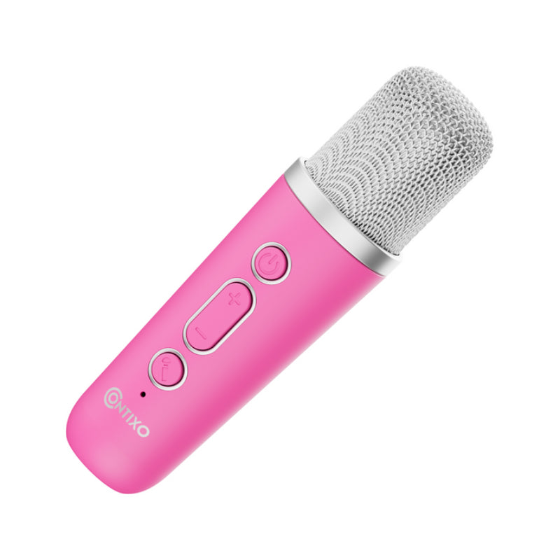Bundle: Contixo 10" Kids Tablet + Contixo KB2 Kids Wired Over-the-Ear Headphones + Contixo Kids Bluetooth Karaoke Speaker with Two Wireless Microphones - Pink