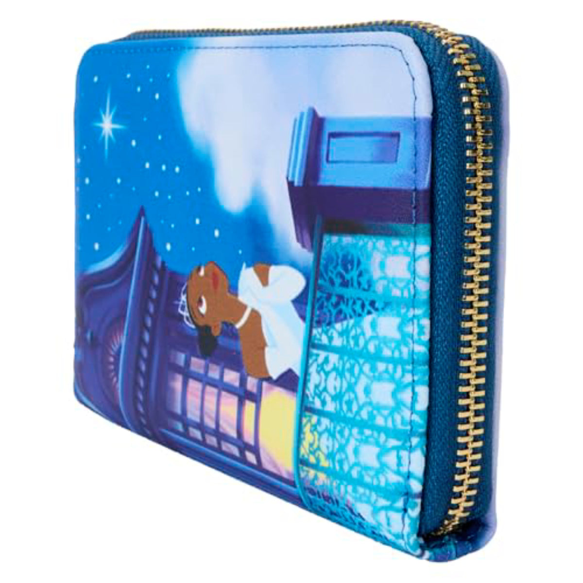 Disney The Princess and The Frog 15th Anniversary Evening Star Glow Zip Around Wallet - Blue