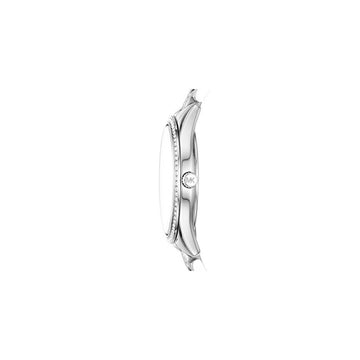 Michael Kors Mini Lauryn Pave Women's 33mm Silver-Tone Bracelet Watch - Mother of Pearl Dial