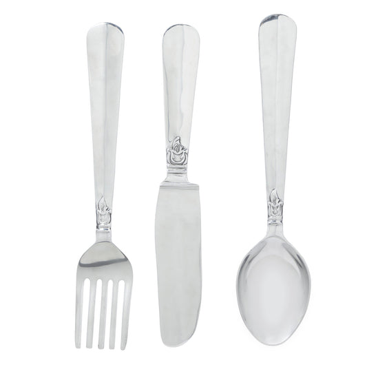 UMA Enterprises Traditional 35" Knife, Spoon and Fork Utensil Wall Decor (Set of 3) - Silver