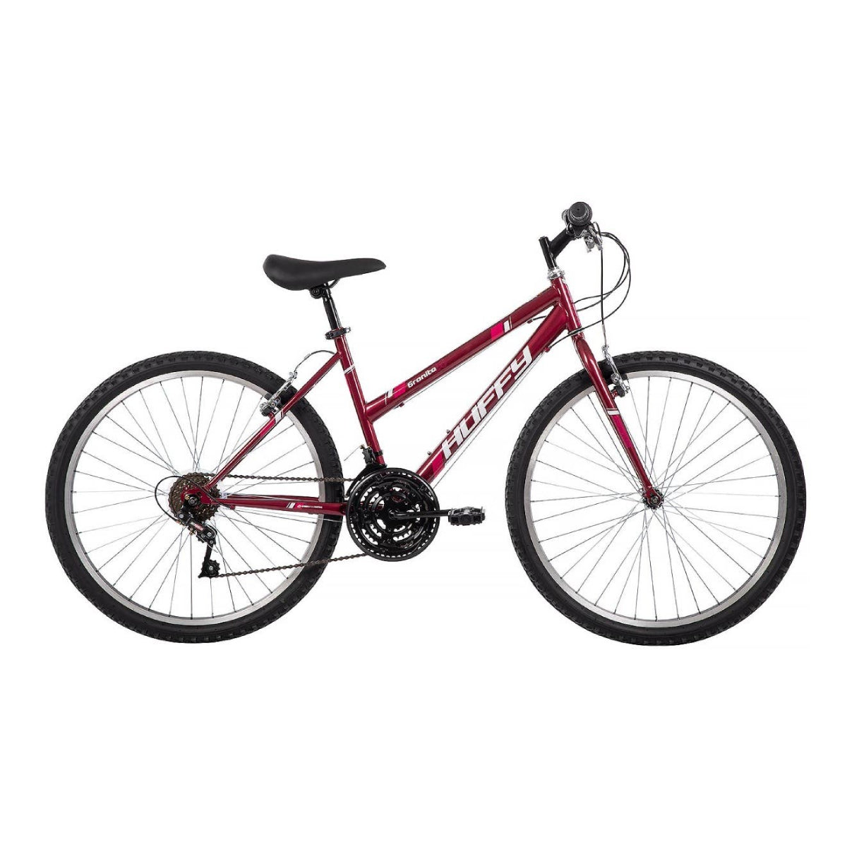 Bicicleta de montaña Huffy Granite de 26" con palanca de cambios para el pulgar, color rojo