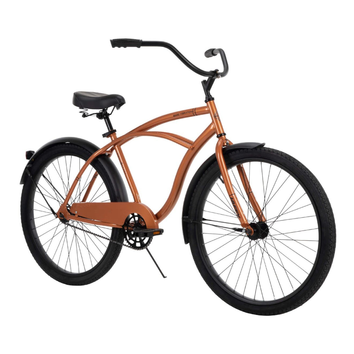 Bicicleta Huffy Good Vibrations de 26" con guardabarros en las ruedas, color naranja