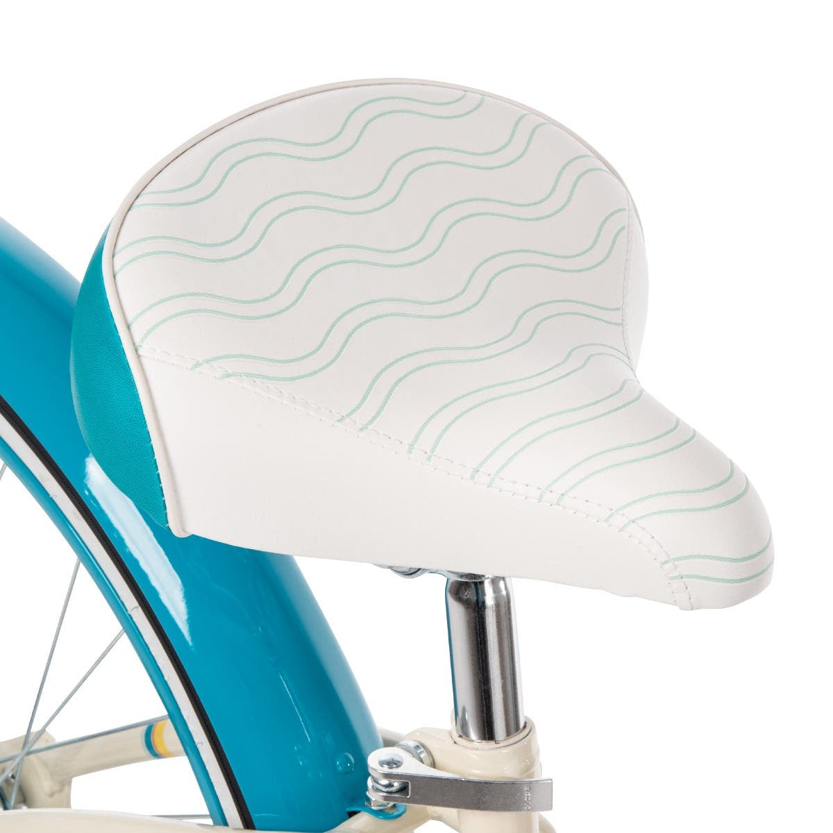 Bicicleta de paseo para mujer Huffy Good Vibrations de 26", color blanco y azul