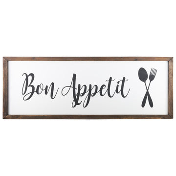 Decoración de pared de madera con colgadores equiláteros en la parte posterior, colección Urban Trends "Bon Appetit"