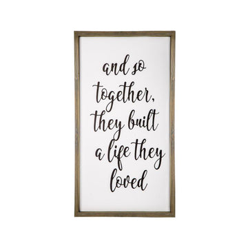 Cuadro de pared de madera "Together Quote" de Urban Trends, color blanco
