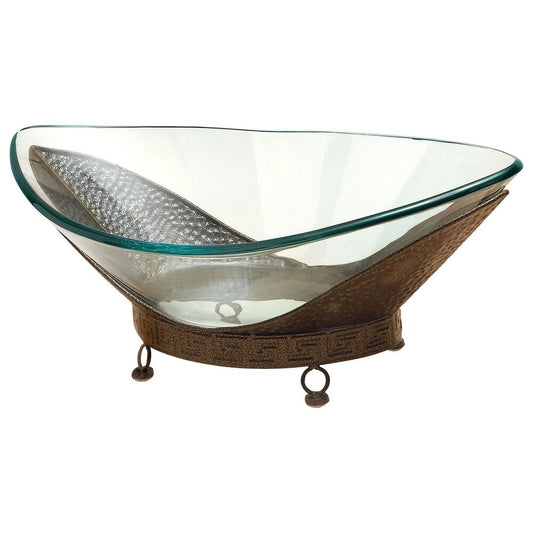 Glass Bowl Metal Stand
