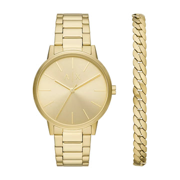 Armani Exchange Cayde Men's 42mm Watch with Bracelet - Gold-Tone