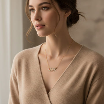 Women's "Love" Pendant Necklace in 10K Yellow Gold