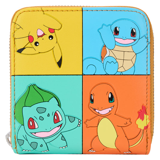 Loungefly Pokémon Color Block Starters Zip Around Wallet - Multicolor