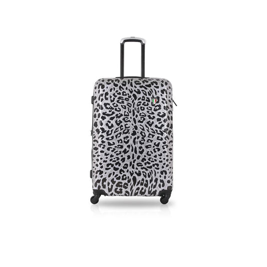 Tucci Italy 20" Spinner Carry On Travel Suitcase - Winter Leopard