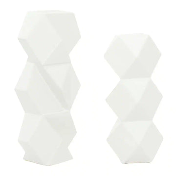 UMA Enterprises Contemporary Ceramic Vase (Set of 2) - White