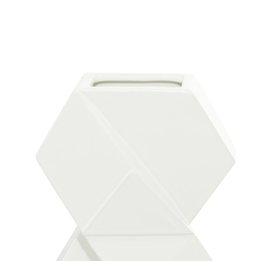 UMA Enterprises Contemporary Ceramic Vase (Set of 2) - White