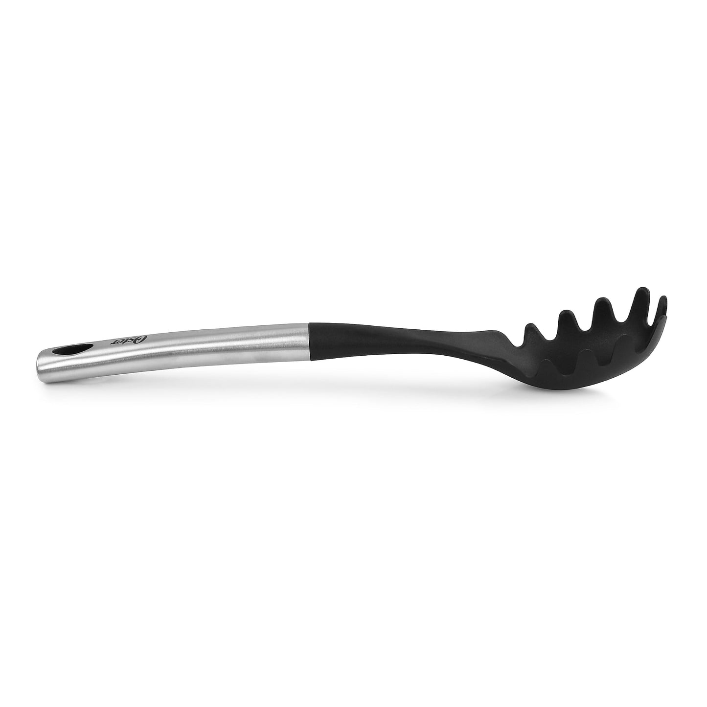 Utensilio de cocina para servir pasta de nailon Oster Baldwyn con mango de acero inoxidable, color negro