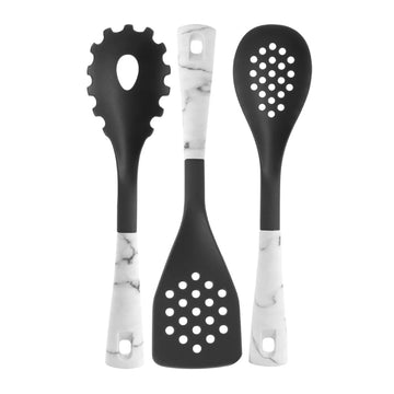 Juego de utensilios de cocina Oster (5 piezas) - Mármol blanco/gris