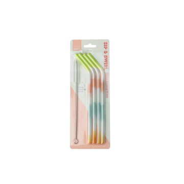 Krumbs Kitchen Tye Dye Silicone Straws - Set of 4