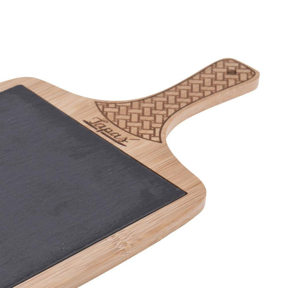 Koopman 210000750 Bamboo Serving Board, Brown/Black