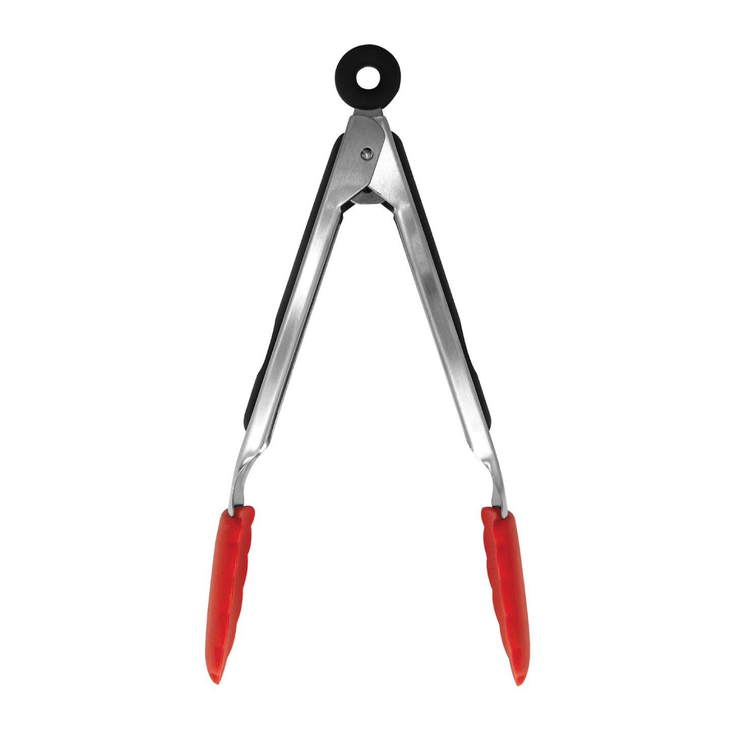 Starfrit 9" Silicone Tongs - Red/Silver