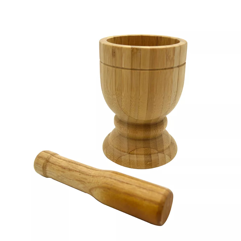 IMUSA Small Bamboo Mortar and Pestle - Brown