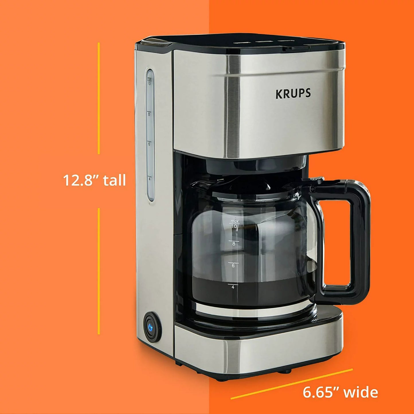 Krups Simply Brew 10-Cup Drip Coffee Maker with Filter - Black/Silver