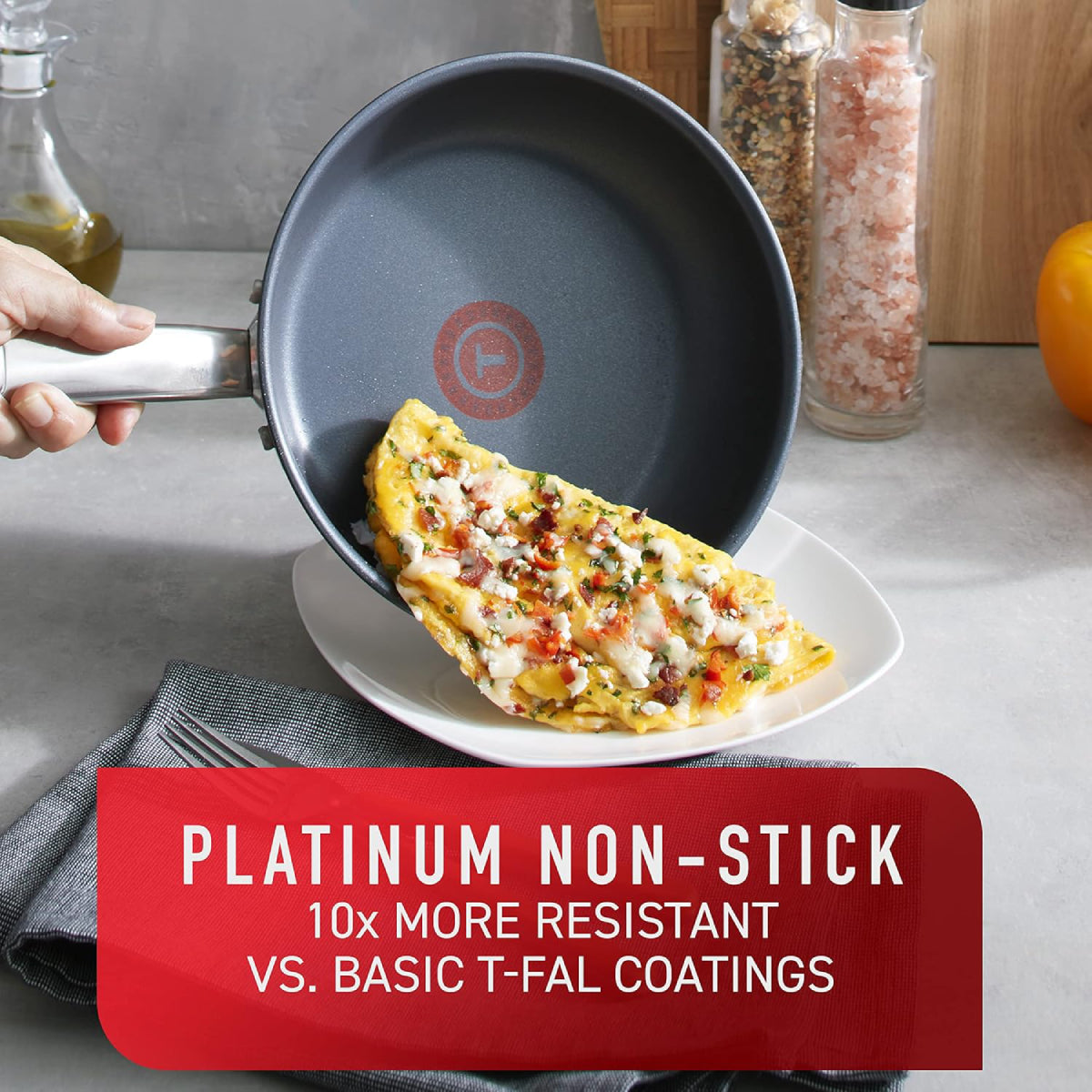 T-fal Platinum 12" Stainless Steel Fry Pan - Silver