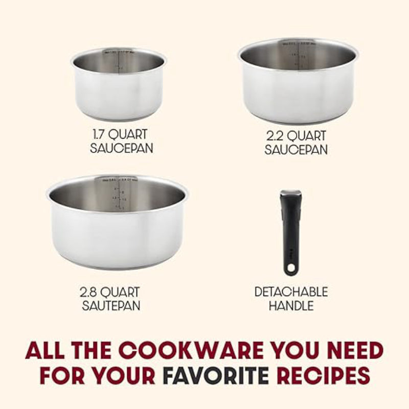 T-fal Ingenio Expertise Stainless Steel Cookware (Set of 4)– Curacao