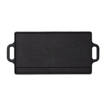 Parrilla/plancha reversible de hierro fundido Starfrit The Rock de 16" x 9", color negro