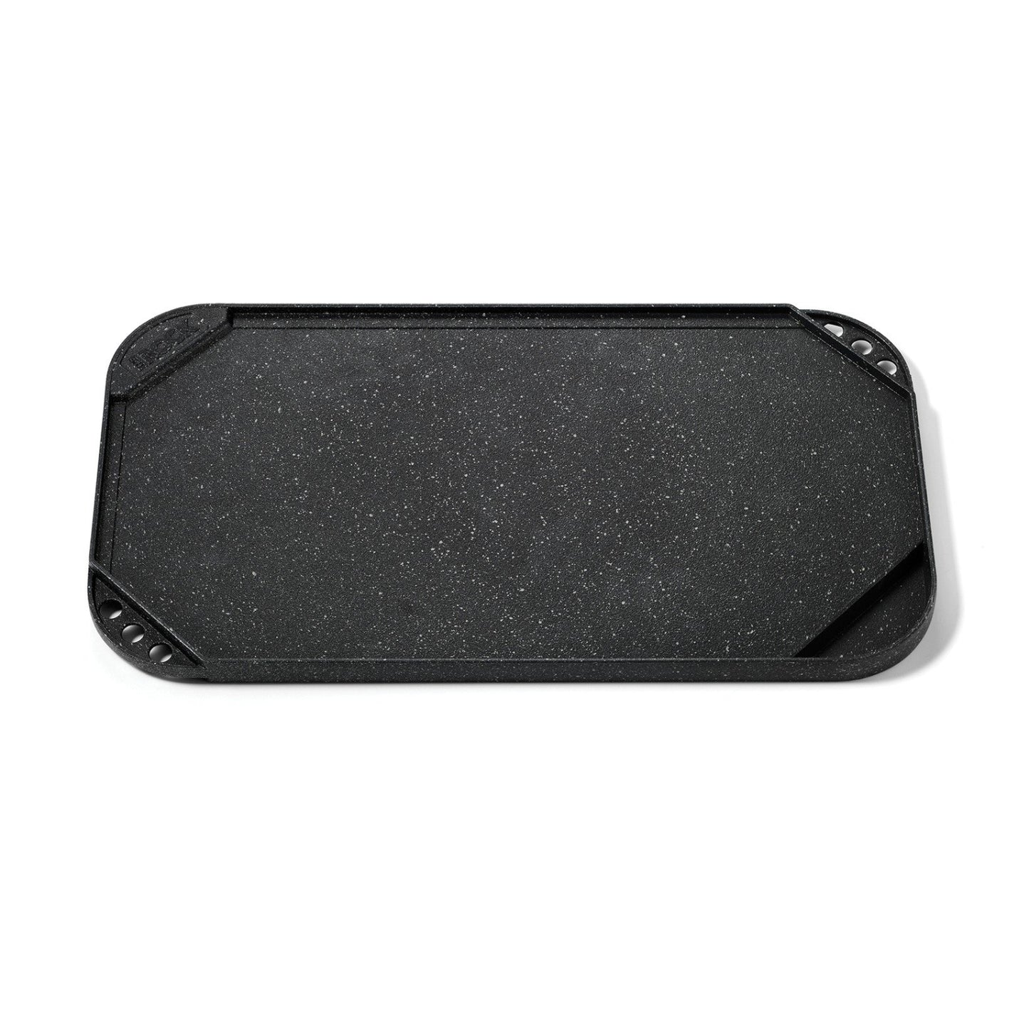 Parrilla/plancha reversible antiadherente de aluminio Starfrit The Rock de 10,6" x 19,5", color negro