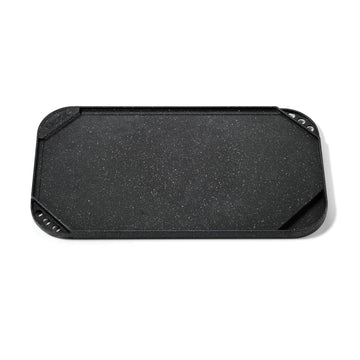 Parrilla/plancha reversible antiadherente de aluminio Starfrit The Rock de 10,6" x 19,5", color negro