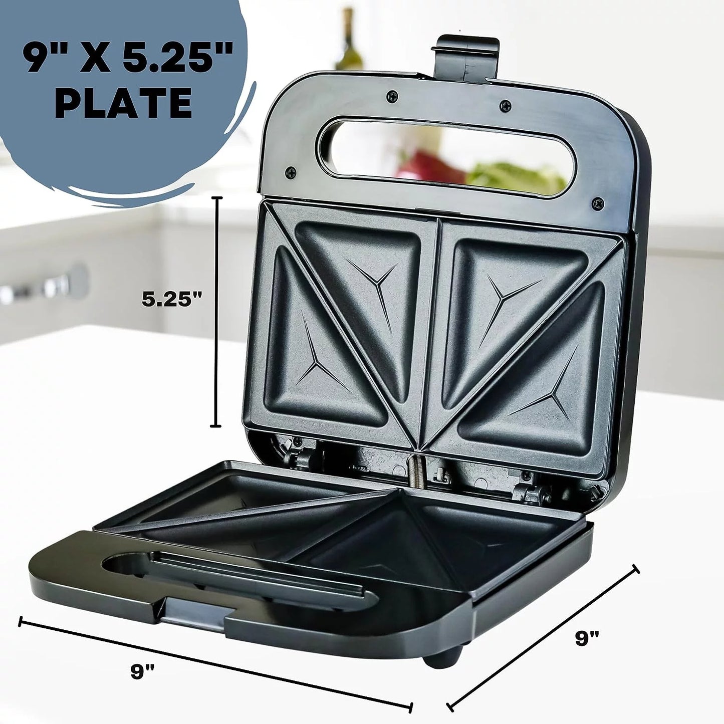 Ovente Non-Stick Electric Grill Sandwich Maker - Black