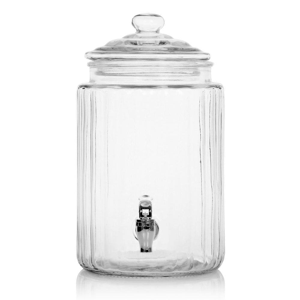 Dispensador de bebidas de vidrio Gibson Home Cheyenne de 1,5 galones con pico extraíble, transparente