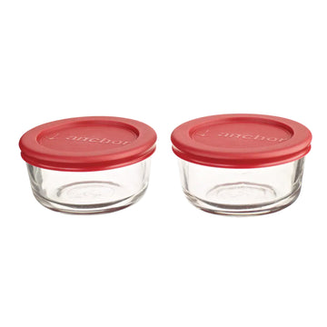 Recipiente de vidrio para alimentos Anchor Hocking con luz LED (4 piezas) - Multicolor