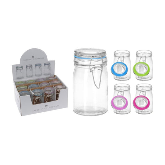 Koopman 8.5 Oz. Glass Storage Jar with Closure - Assortment colors - Curacao