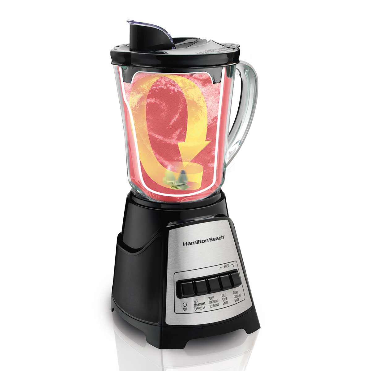 Hamilton Beach Power Elite Multi-Function Blender with Mess-free 40oz Glass Jar, 700W Black & Stainless