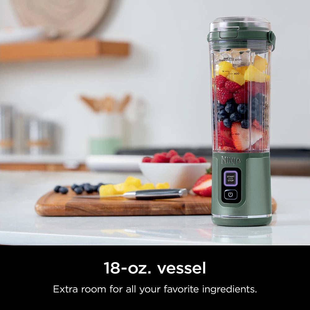 Ninja Blast BC151EM 18 oz Blast Cordless Portable Blender with Leak-Proof Lid - Forest Green