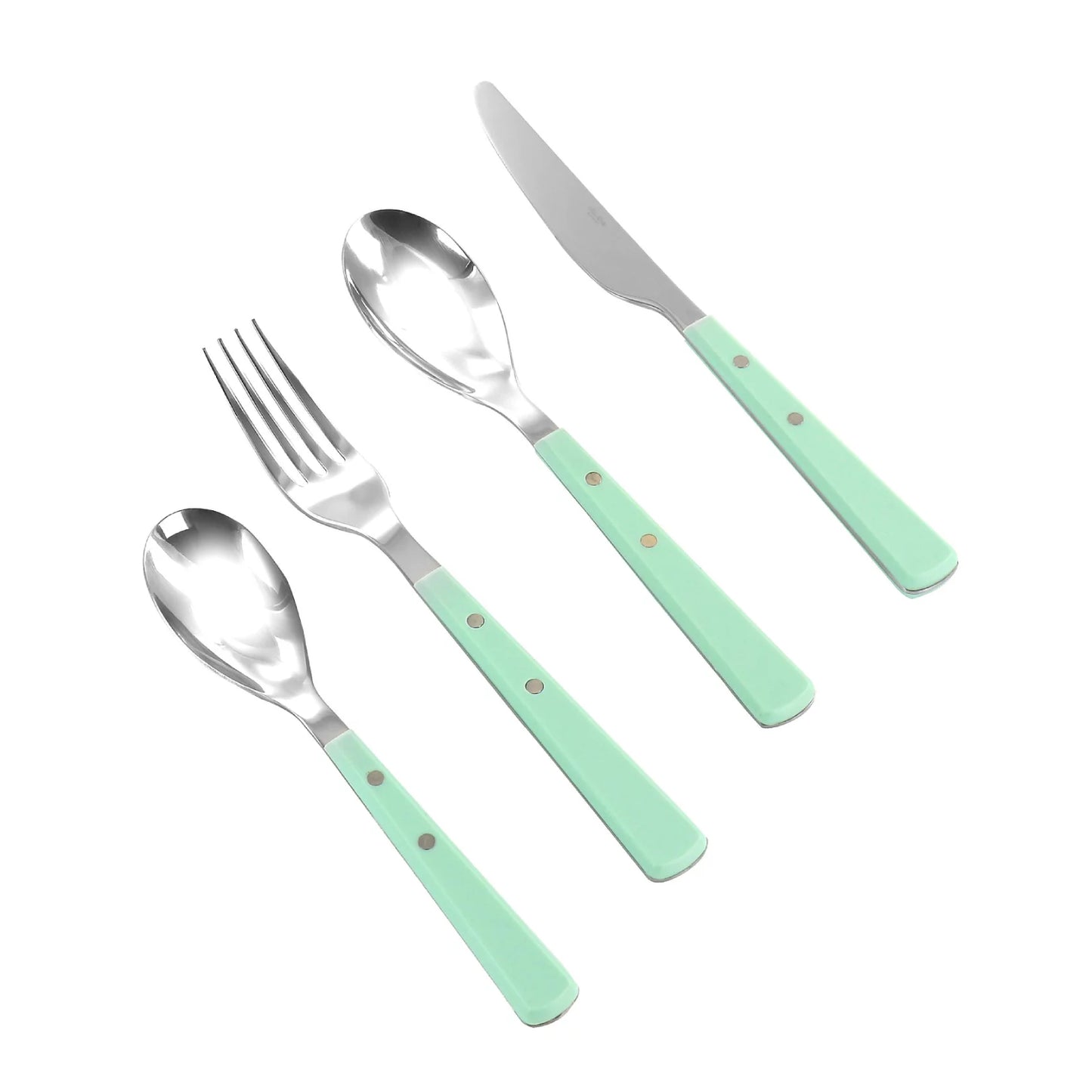 Martha Stewart Garden Cottage Stainless Steel Flatware (16-Pieces) - Green