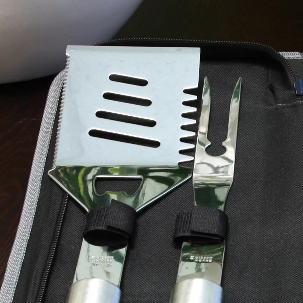 Gibson Home Grill Basics Stainless steel Barbecue Set and black canvas storage bag (5-Piece)