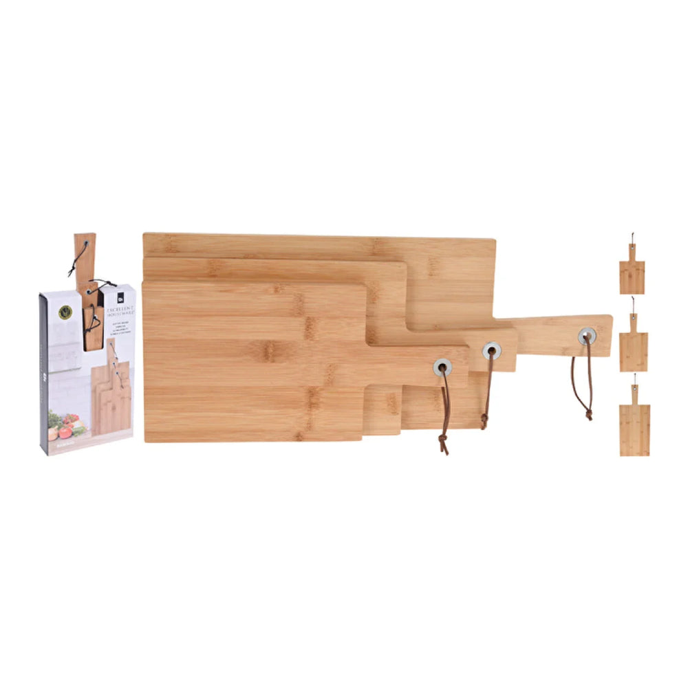 Koopman 3-Piece Bamboo Cutting Board, Brown