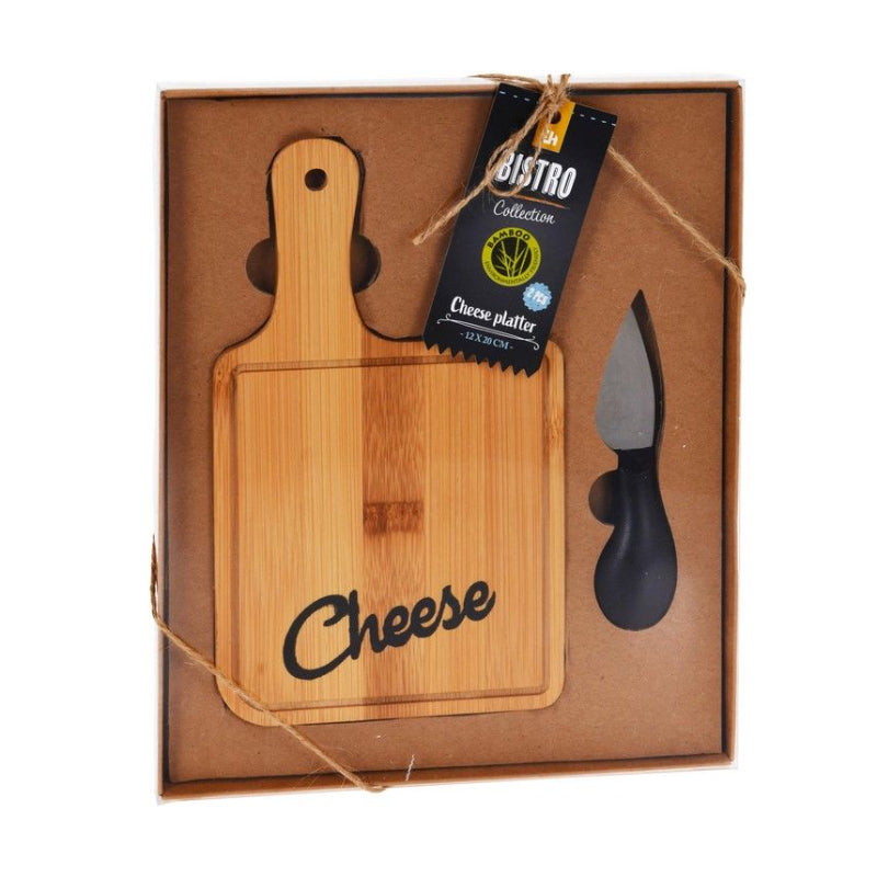 Koopman Bamboo Cutting Board and knife Set, Brown