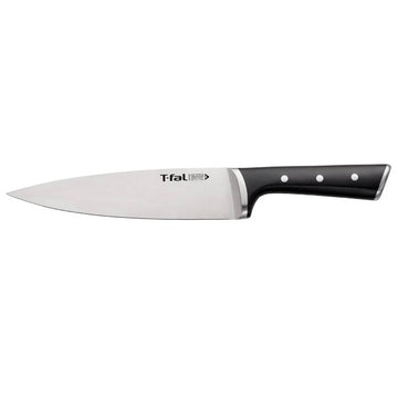 Cuchillo de chef Ice Force de 8" de T-fal K2822364, acero inoxidable y negro
