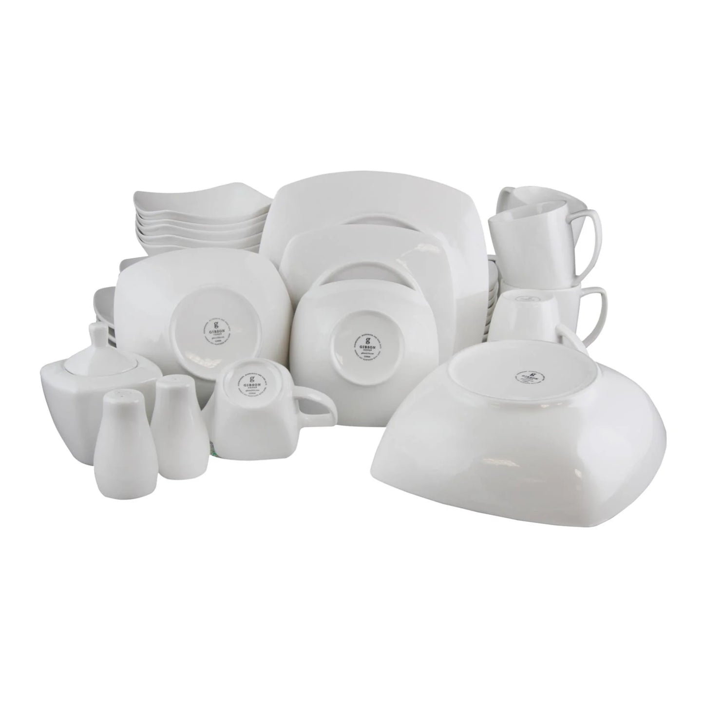 Gibson Home Zen Buffetware Ceramic Dinnerware Set (39-Piece) - White