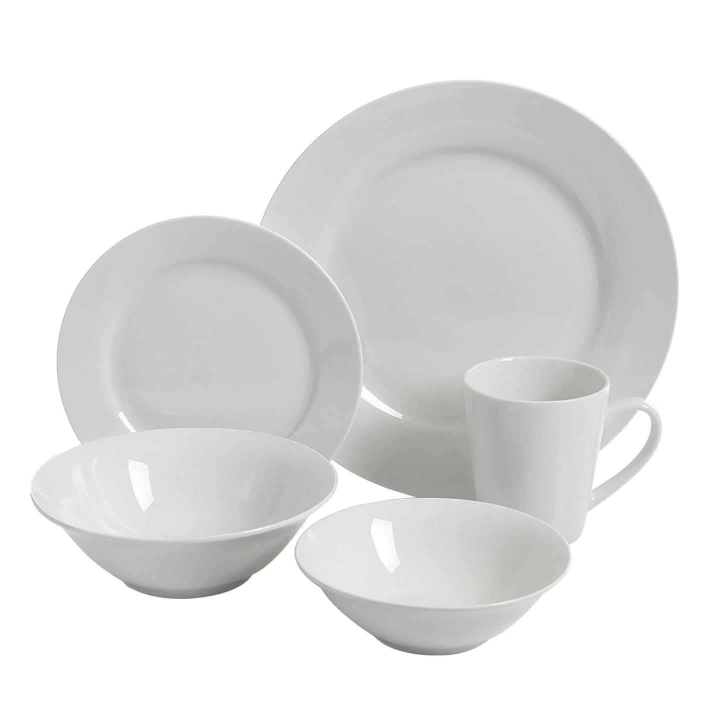 Gibson Home Noble Court Ceramic Dinnerware Set (30-piece) - White