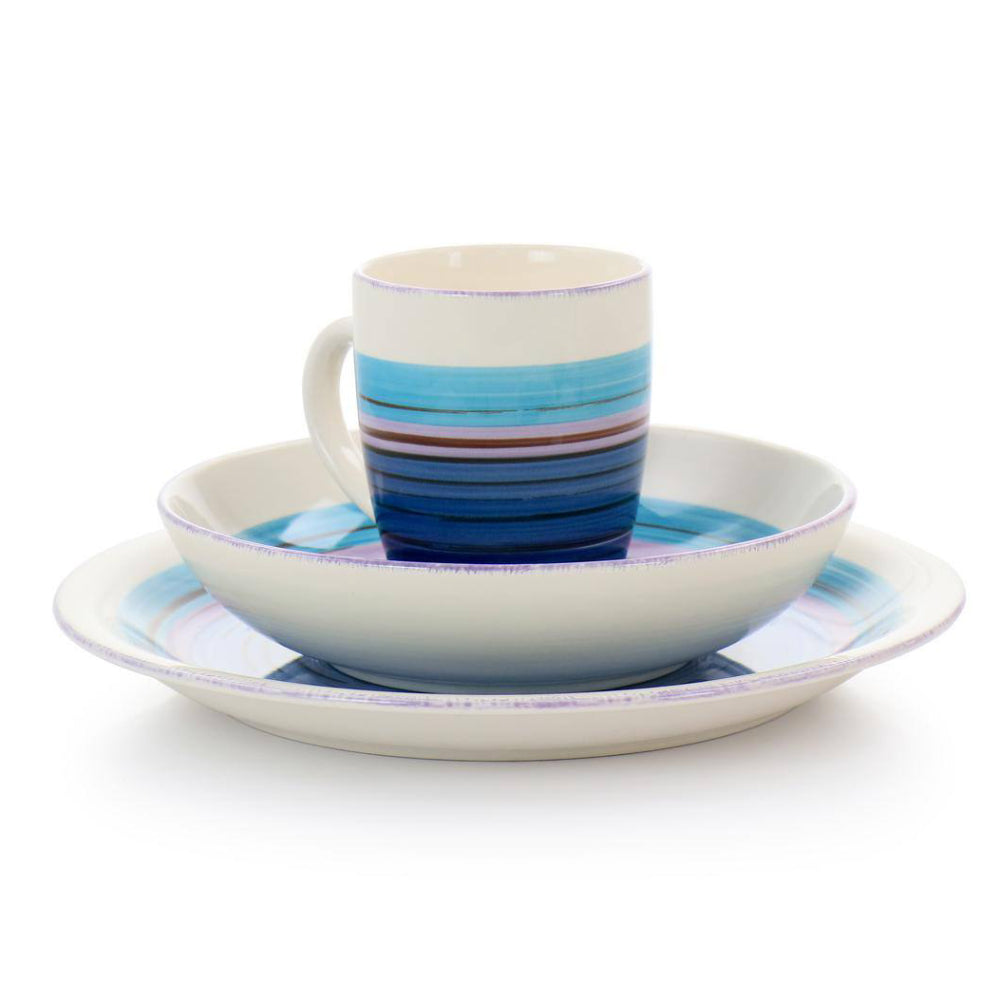 Gibson Home Richvale 12-Piece Durastone Dinnerware Set - Blue