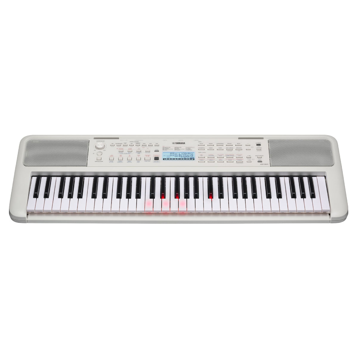 Teclado portátil sensible al tacto Yamaha EZ/310 con 61 teclas iluminadas, color blanco