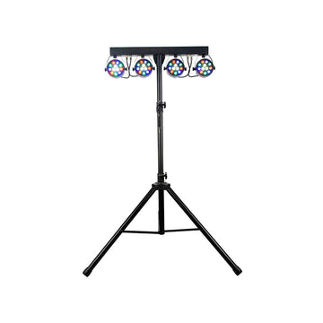 American DJ Eliminator Lighting Mini Par Bar with LED Lighting System - Black