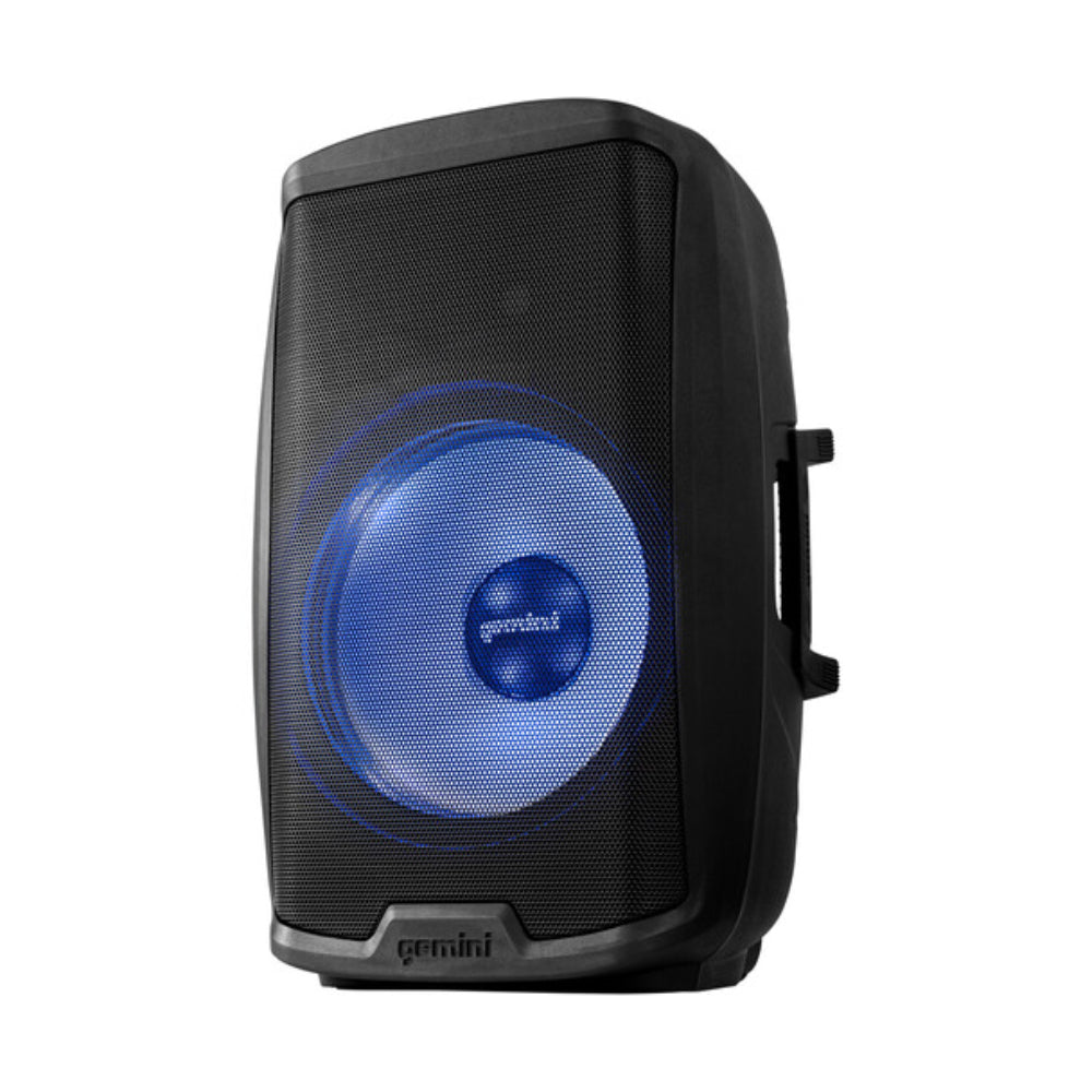 Gemini AS-2115BT-LT-PK 15" 2000W Active Multi LED Bluetooth Loudspeaker with Stand and Wired Microphone - Black