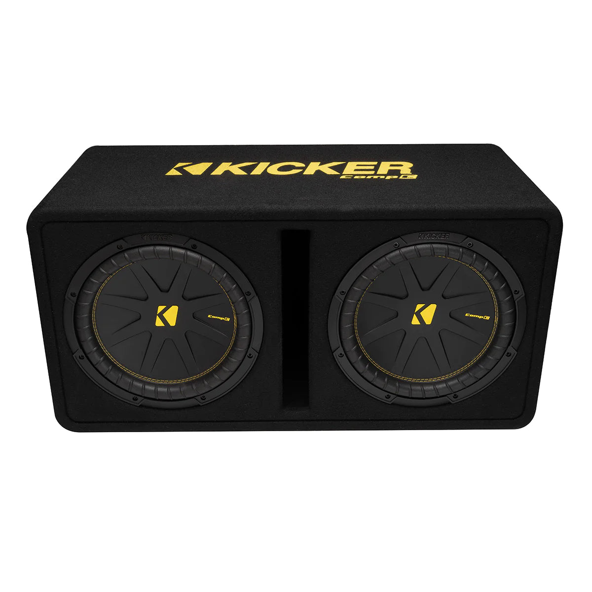 Subwoofers Kicker 50DCWC122 CompC duales de 12" en caja ventilada - Negro